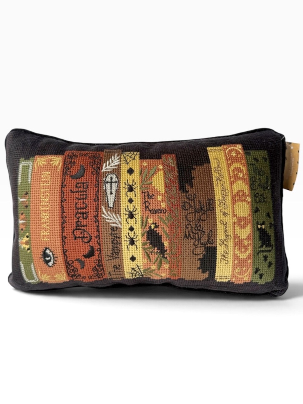 Halloween Horror Book Classics Novels Needlepoint Pillow 9x15 Cupcakes Cashmere